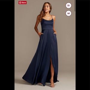 David’s Bridal Spaghetti Strap Bridesmaid Dress
